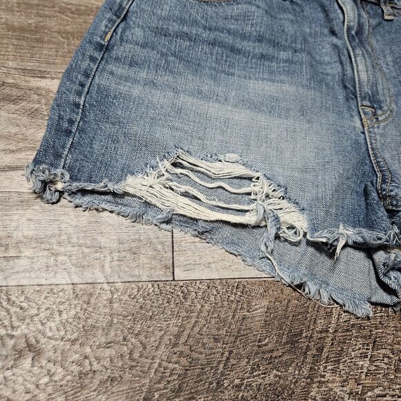 KANCAN Ivanna Ultra High Rise Mom Jean Short Denim Raw Hem 11 / 29 Distressed - Picture 12 of 12